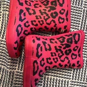 Girls size 12 pink leopard Hunter boots
